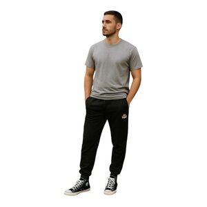 Kappa Men’s Sweatpants Size M Black Logo Athletic Joggers